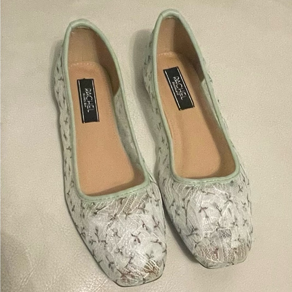 Rachel Mint Lace Slip-On Ballet Flats